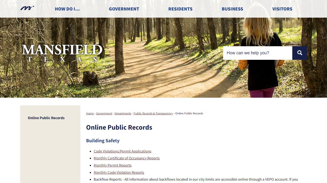 Online Public Records | Mansfield, TX