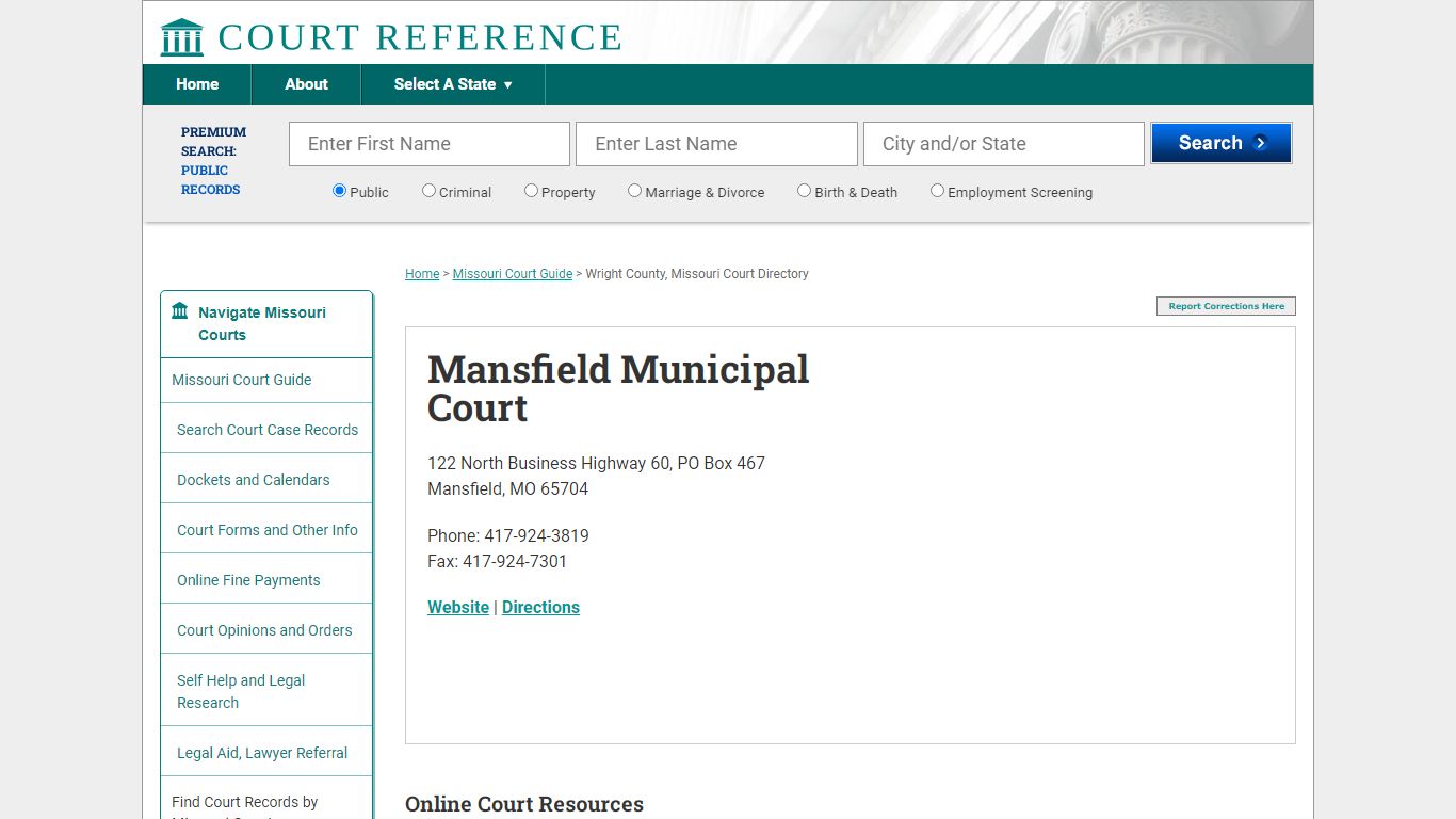 Mansfield Municipal Court - Court Records Directory